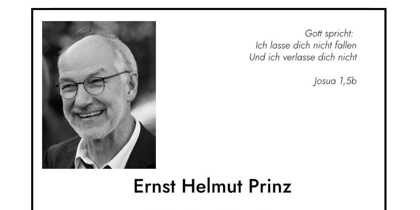 todesanzeige ernst helmut prinz