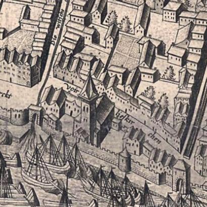 St. Maria Lyskirchen in der Kölner Stadtansicht von 1571 (sog. Mercator-Plan)