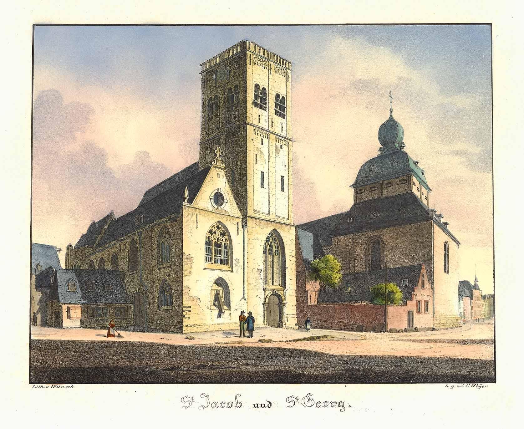 St. Georg (hinten) und St. Jakob (vorne) (Lithografie von 1827)