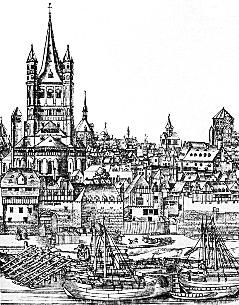 Groß St. Martin in der Stadtansicht von Anton Woensam (1531)