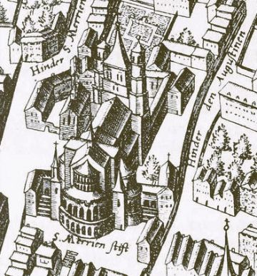 St. Maria im Kapitol in der Stadtansicht von Arnold Mercator (sog. 'Mercator-Plan') von 1571