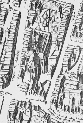 St. Andreas im Mercatorplan von 1570/71