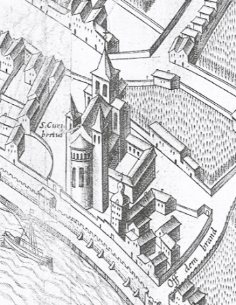 St. Kunibert im Mercator-Plan von 1571