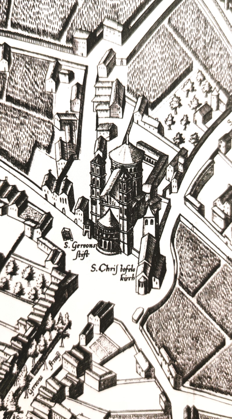 St. Gereon im Mercator-Plan von 1570/71