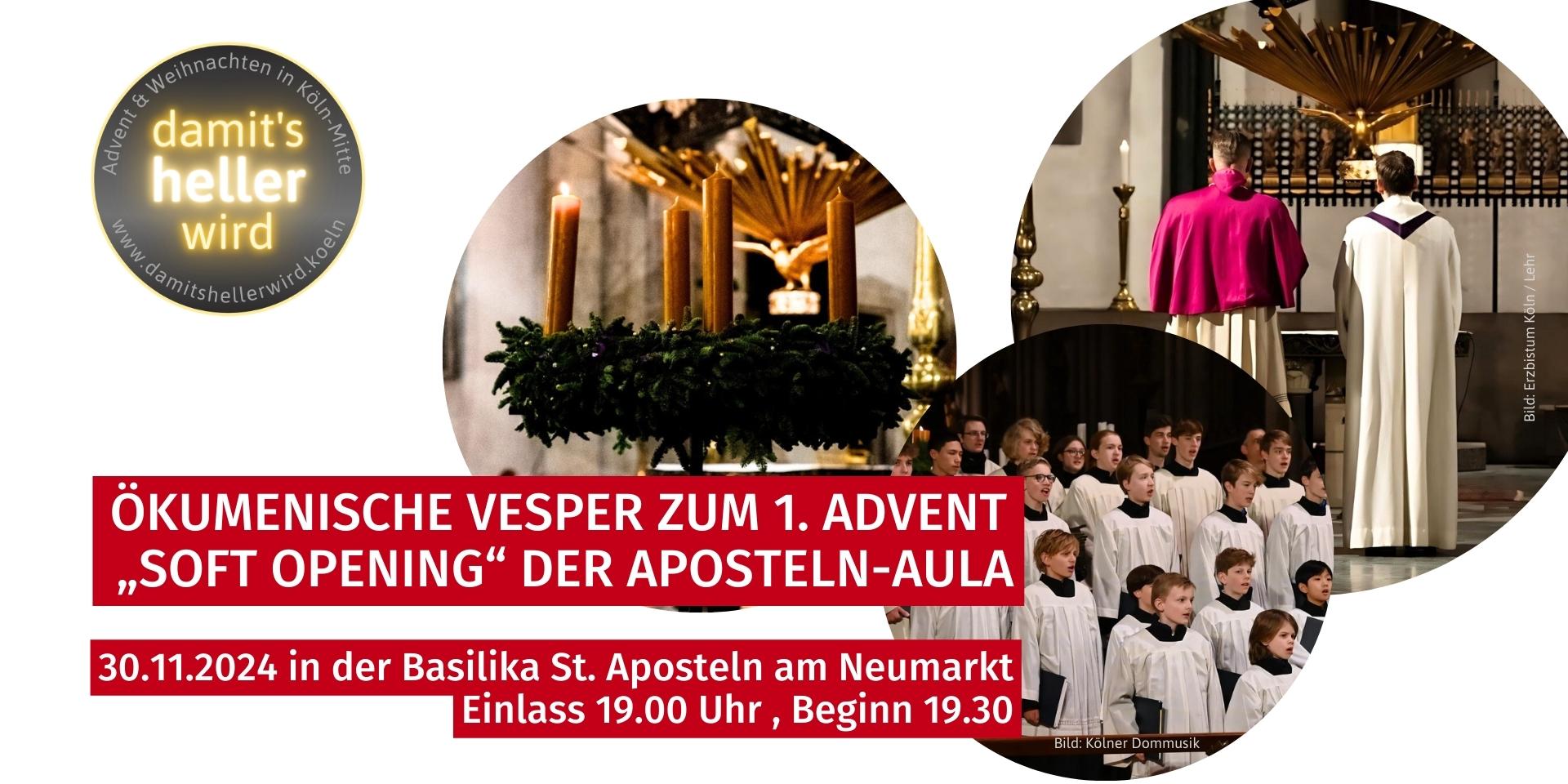 Ökumenische Vesper zum 1. Advent „Soft Opening“ der Aposteln-Aula (1920 x 1080 px)